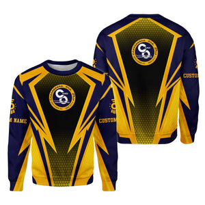 Railspirit Personalized Chesapeake and Ohio Railway Sweatshirt Lightning Graphic Style C&O Shirt Gift Idea For Train Lover