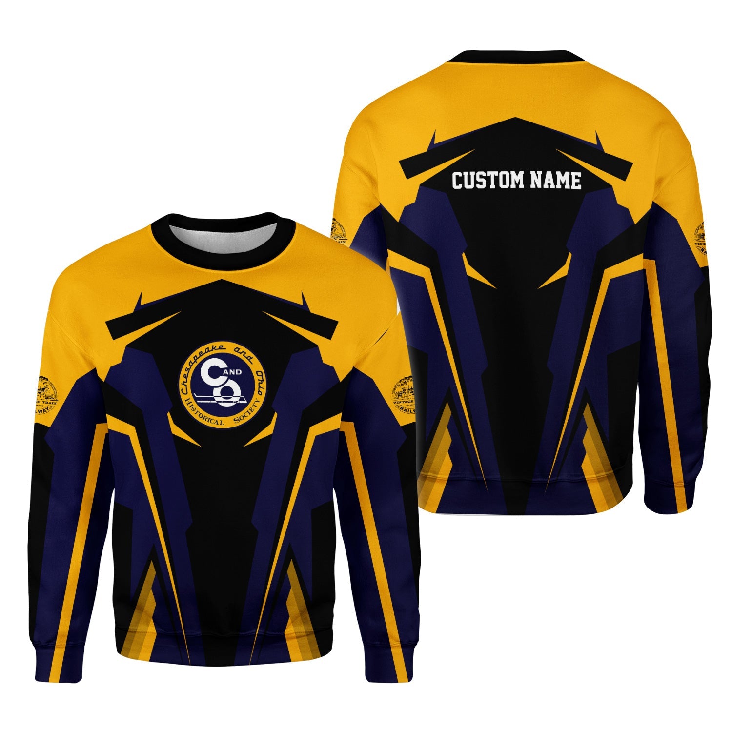 Railspirit Personalized Chesapeake and Ohio Railway Sweatshirt C&O Strong Line Style Train Unisex Shirt All Over Print