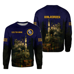 Railspirit Personalized Chesapeake and Ohio Railway Sweatshirt Vintage Train Art Style C&O Shirt For Locomotive Fans