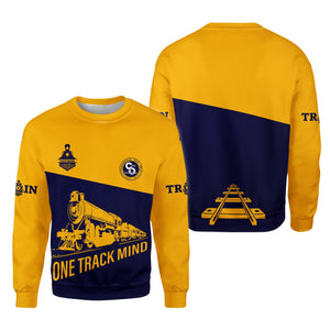 Railspirit Personalized Chesapeake and Ohio Railway Sweatshirt One Track Mind C&O Train Sweater Gift Idea For Train Lover