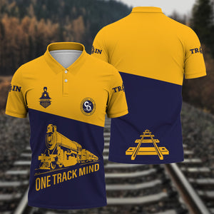 Railspirit Personalized Chesapeake and Ohio Railway Polo Shirt One Track Mind Unisex Train Shirt Gift Idea For Train Lover