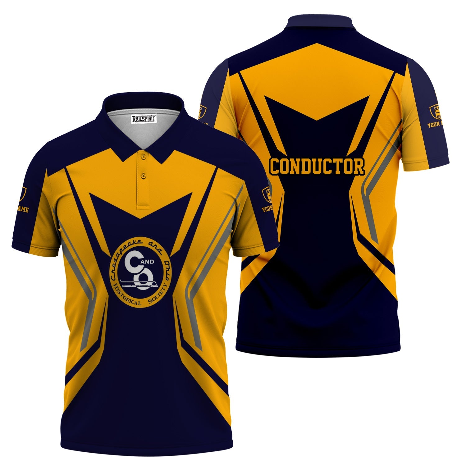 Railspirit Personalized Chesapeake and Ohio Railway Polo Shirt Unique Style with Custom Job C&O Train Shirt