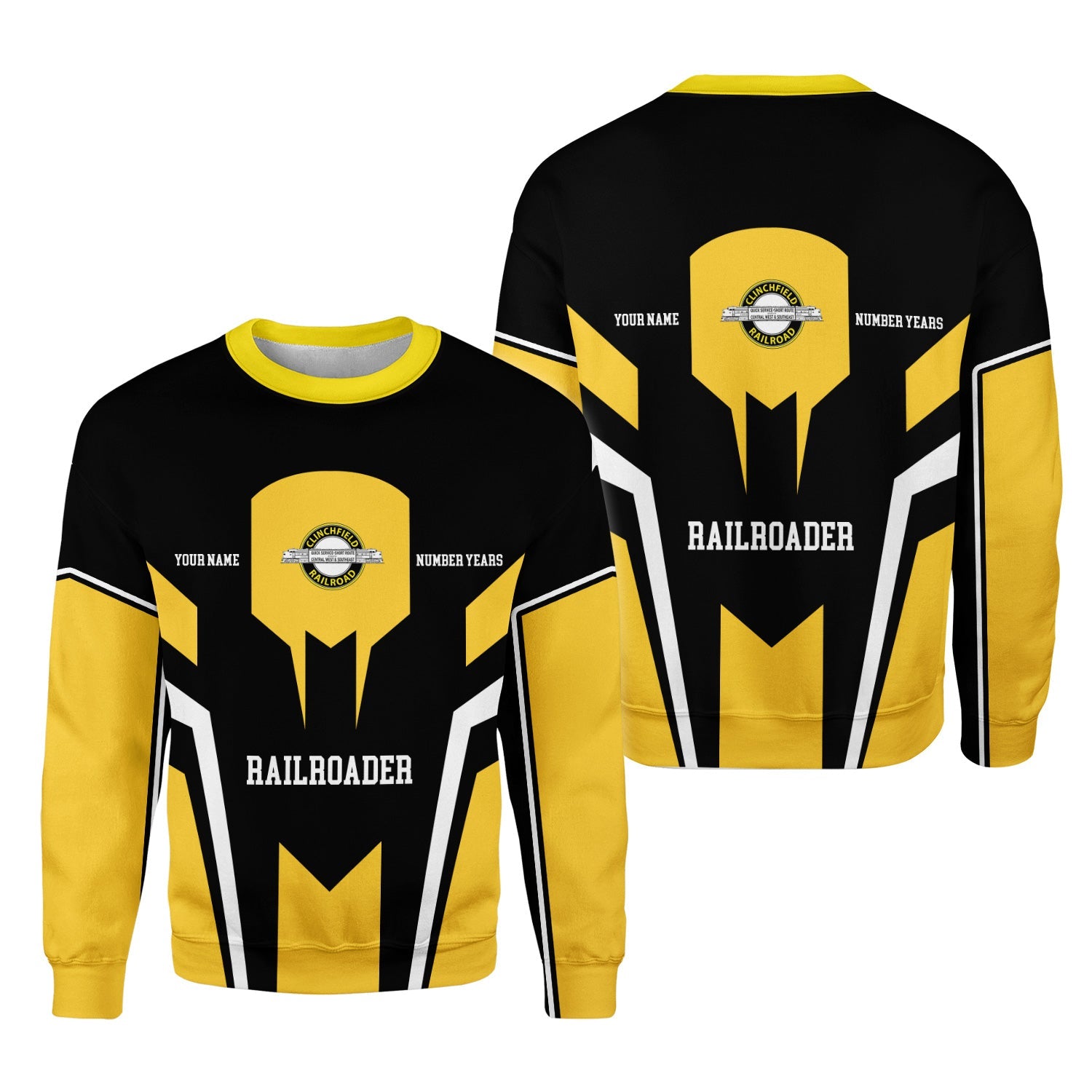 Railspirit Personalized Clinchfield Railroad Sweatshirt Custom Year Railroader Shirt Gift Idea For Train Lover