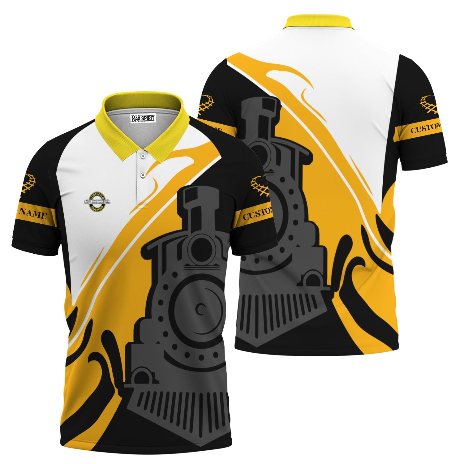 Railspirit Personalized Clinchfield Railroad Polo Shirt Flame-Inspired Style Shirt Gift Idea For Train Lovers