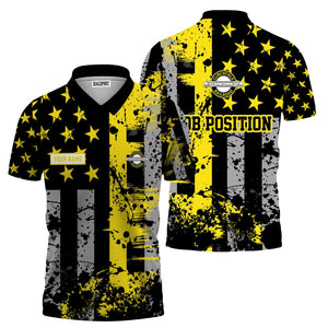 Railspirit Personalized Clinchfield Railroad Polo Shirt Artistic Paint American Flag Style Train Shirt