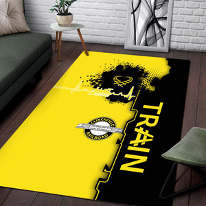 Railspirit Clinchfield Railroad Area Rug Engine Heartbeat and Track Love Style Rug Gift Idea For Train Lovers