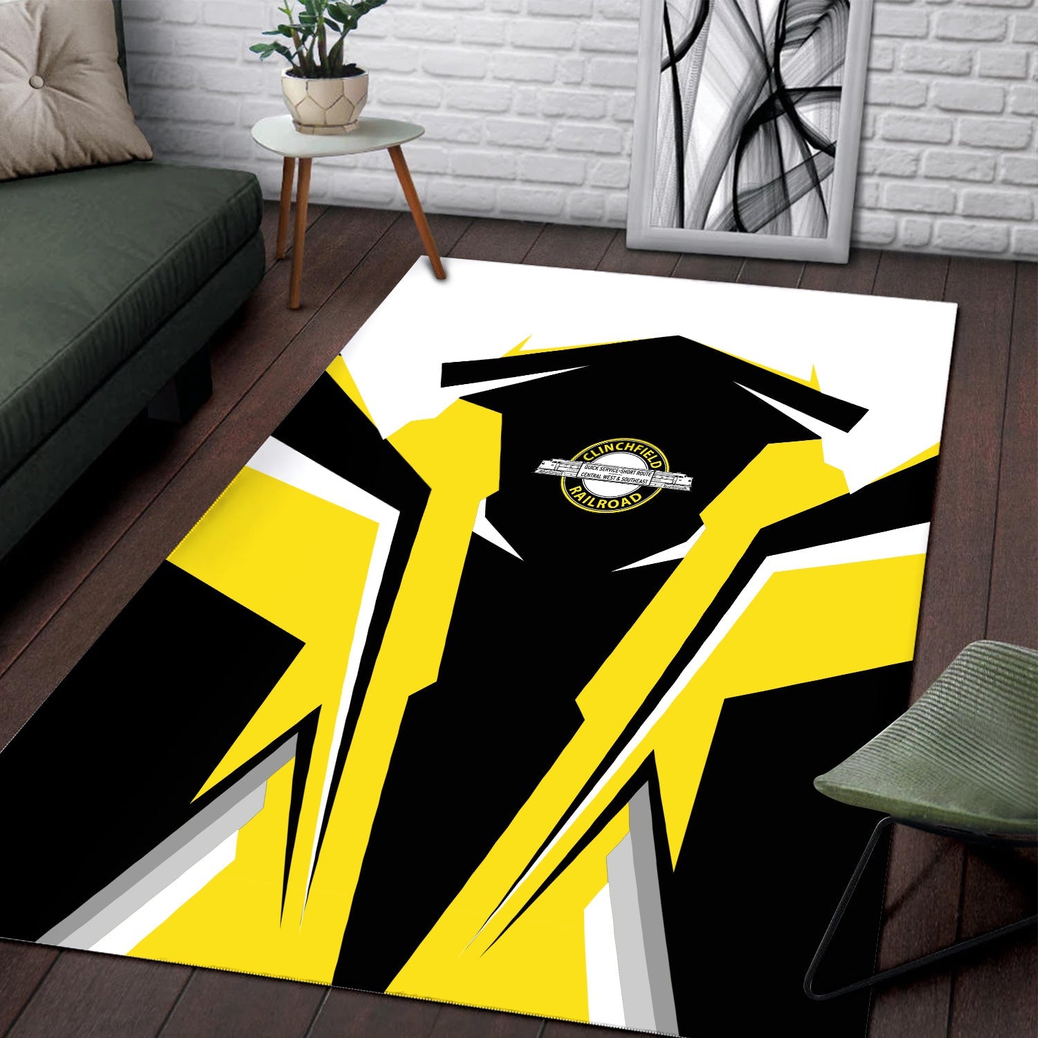 Railspirit Personalized Clinchfield Railroad Area Rug Strong Line Style  Train Area Rug Gift Idea For Train Lover