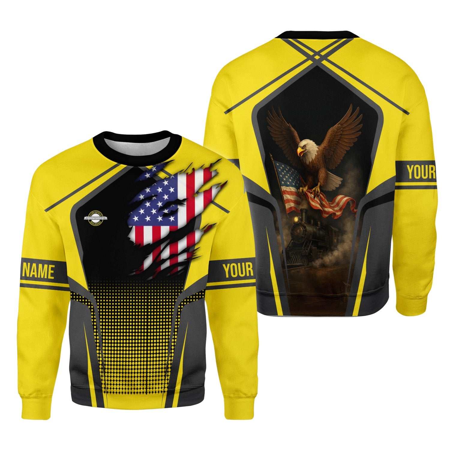 Railspirit Personalized Clinchfield Railroad Sweatshirt American Eagle Vintage Train Shirt