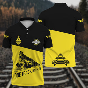 Railspirit Personalized Clinchfield Railroad Polo Shirt One Track Mind Unisex Train Shirt Gift Idea For Train Lover
