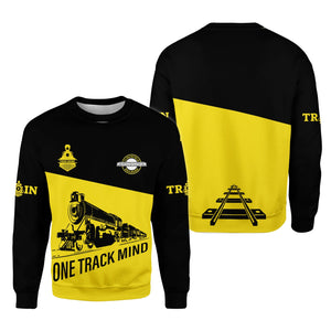 Railspirit Personalized Clinchfield Railroad Sweatshirt One Track Mind Train Sweater Gift Idea For Train Lover