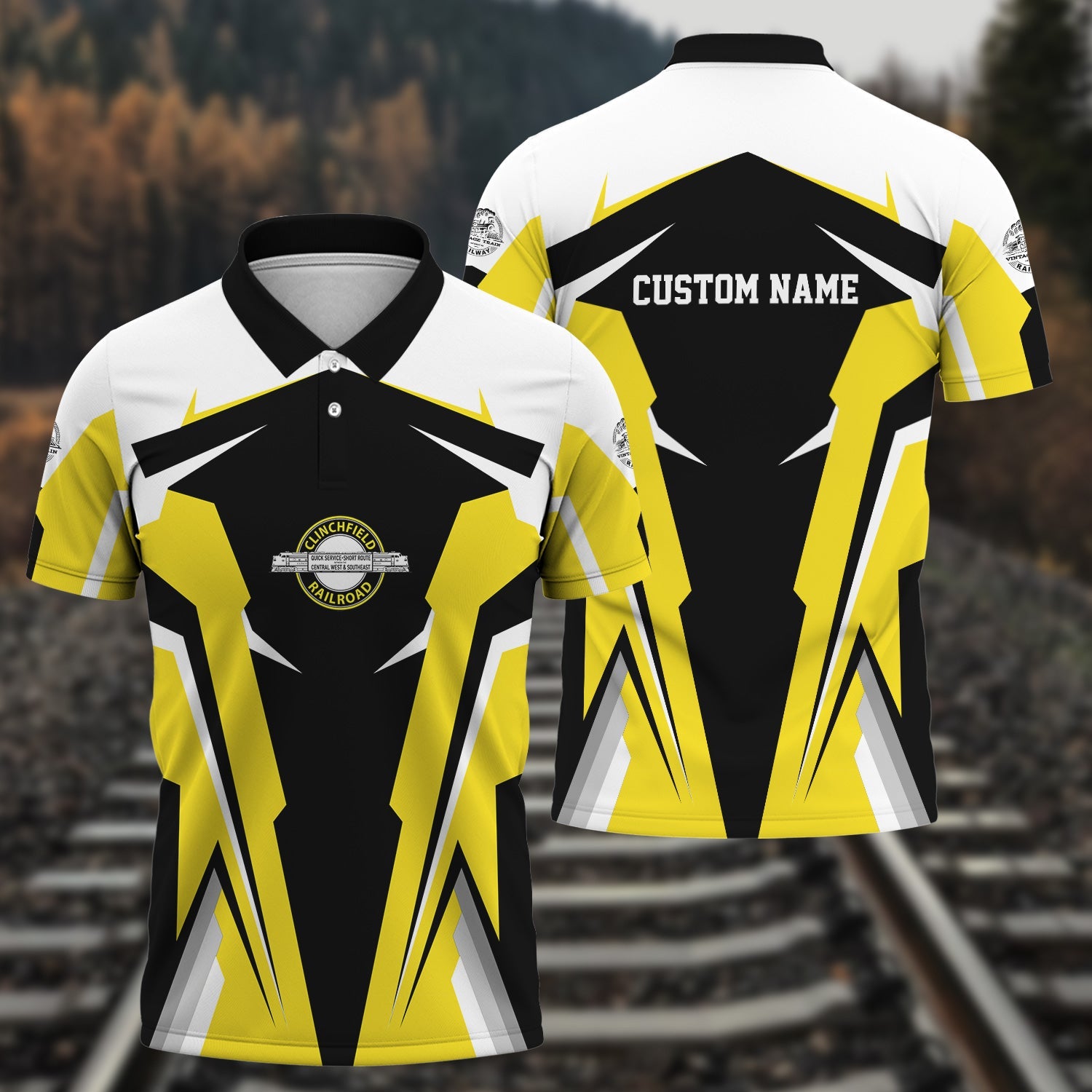 Railspirit Personalized Clinchfield Railroad Polo Shirt Strong Line Style Train Unisex Shirt All Over Print