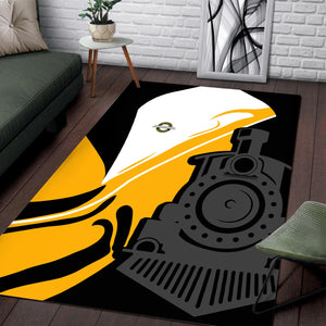 Railspirit Clinchfield Railroad Area Rug Flame-Inspired Style Rug Gift Idea For Train Lovers