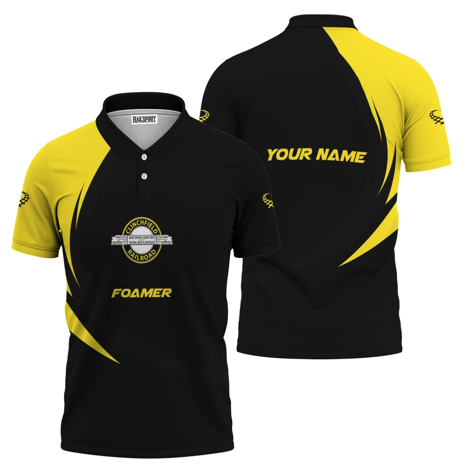 Railspirit Personalized Clinchfield Railroad Polo Shirt Unique Graphic Style Shirt For Train Enthusiasts