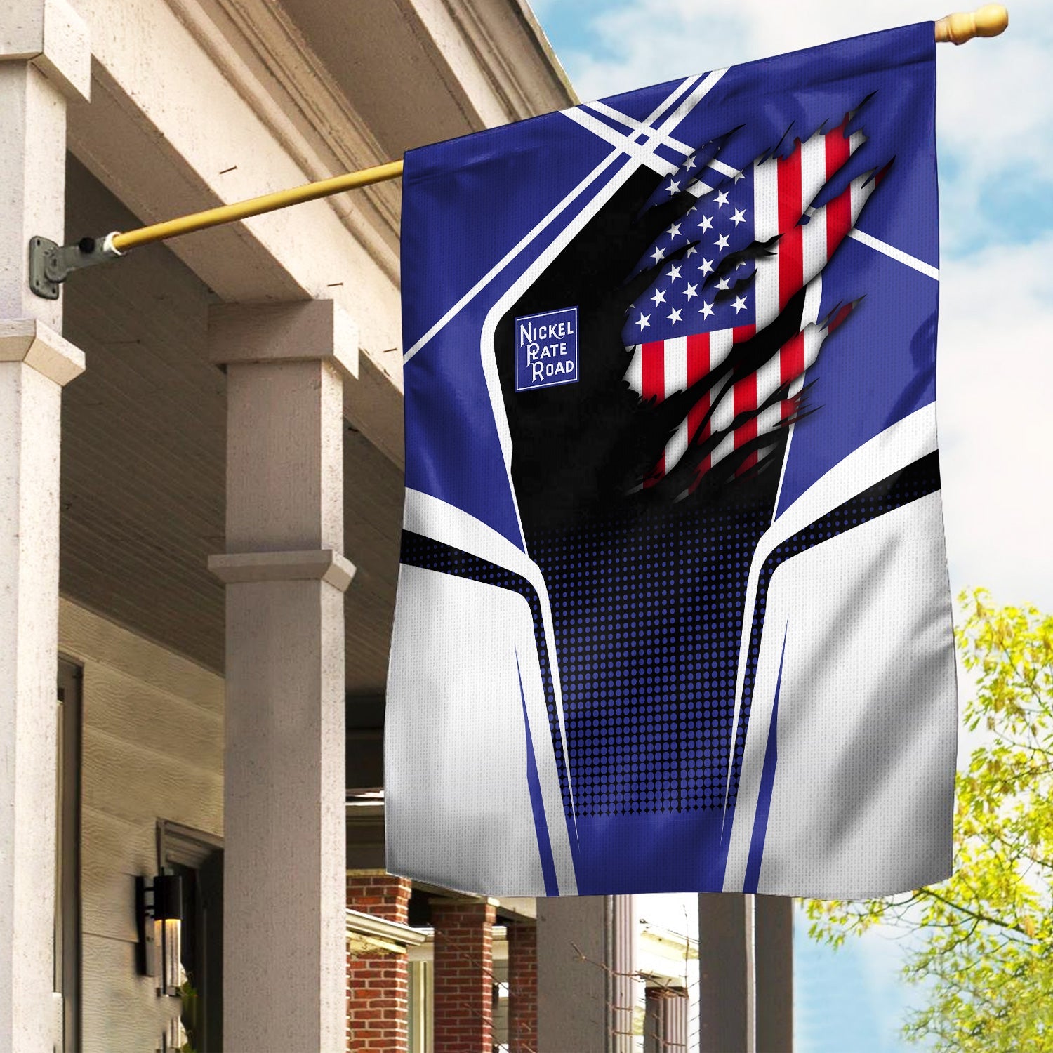 Railspirit Personalized New York, Chicago and St. Louis Railroad Garden Flag American Vintage Nickel Plate Road All Over Printed Flag