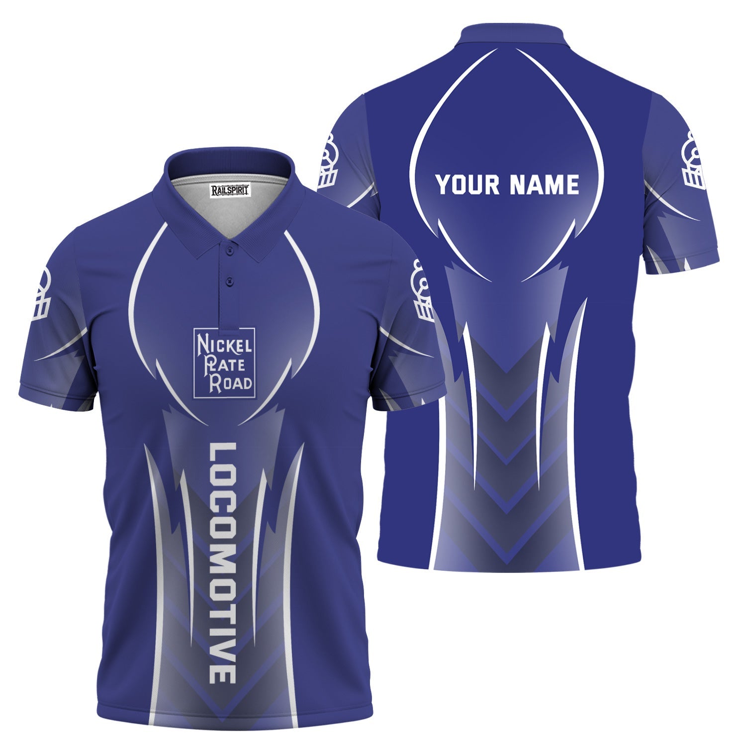 Railspirit Personalized New York, Chicago and St. Louis Railroad Polo Shirt Striking Line Style Nickel Plate Road Train Shirt For Locomotive Lovers