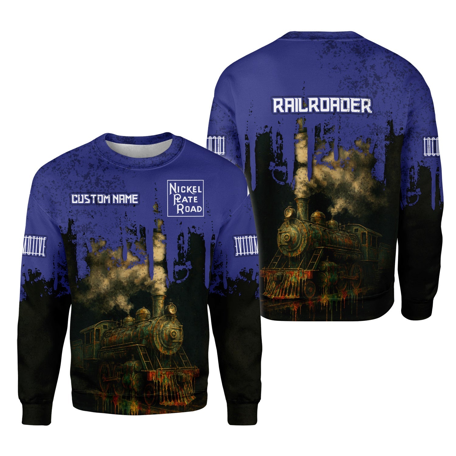 Railspirit Personalized New York, Chicago and St. Louis Railroad Sweatshirt Vintage Train Art Style Nickel Plate Road Shirt For Locomotive Fans