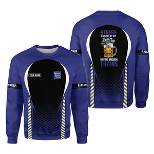 Railspirit Personalized New York, Chicago and St. Louis Railroad Sweatshirt Stress Is Caused By Not Having Enough Trains Nickel Plate Road Shirt All Over Print Shirt