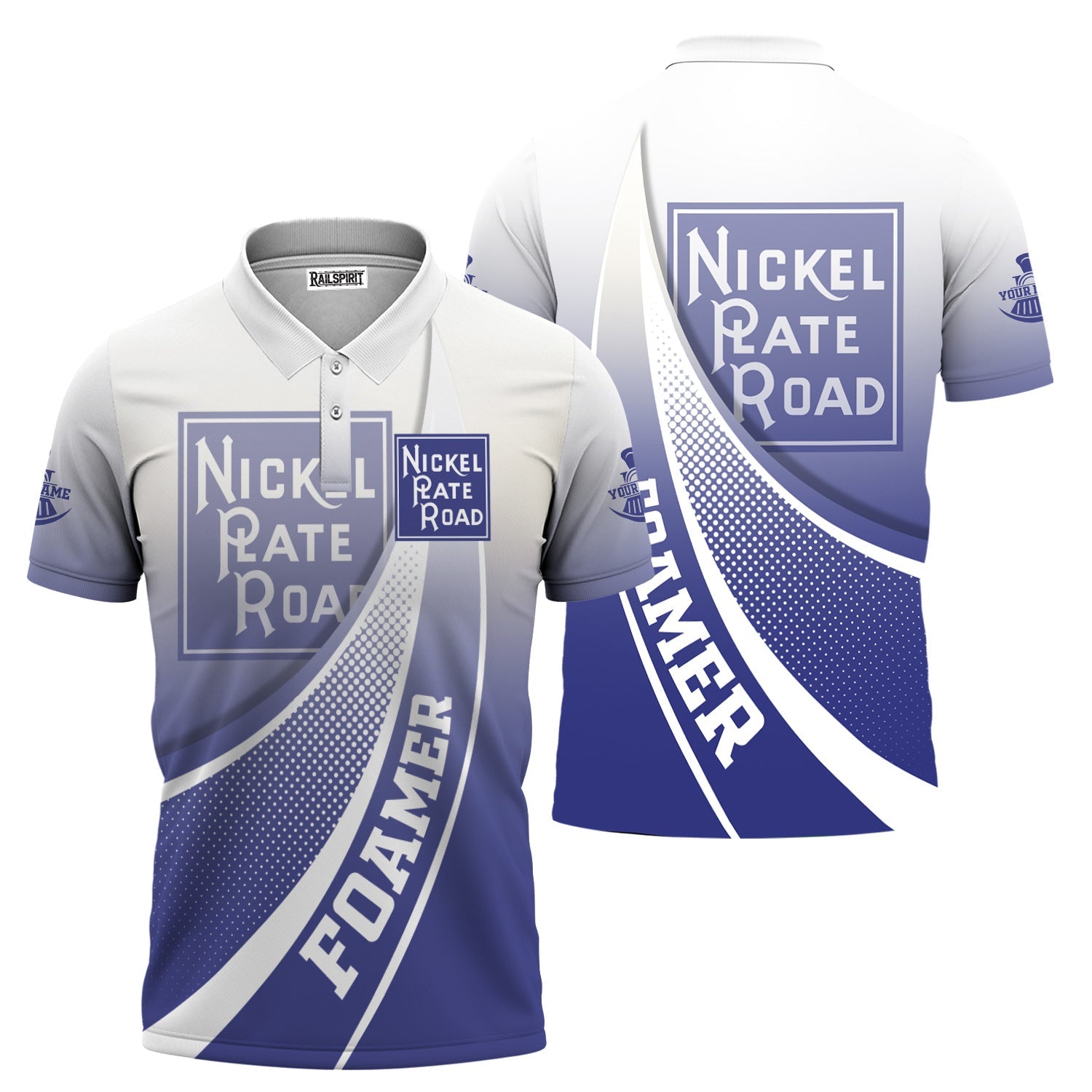 Railspirit Personalized New York, Chicago and St. Louis Railroad Polo Shirt Railway-Themed Style Nickel Plate Road Shirt Gift Idea For Trainspotter