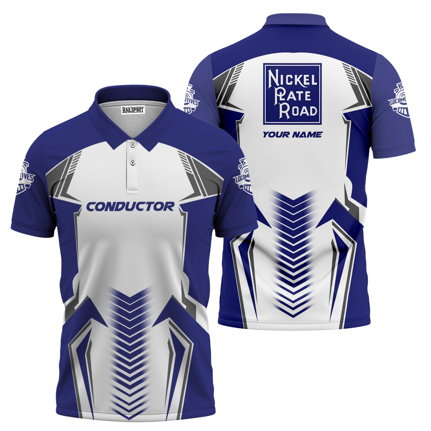 Railspirit Personalized New York, Chicago and St. Louis Railroad Polo Shirt Standout Style with Custom Position Nickel Plate Road Train Shirt