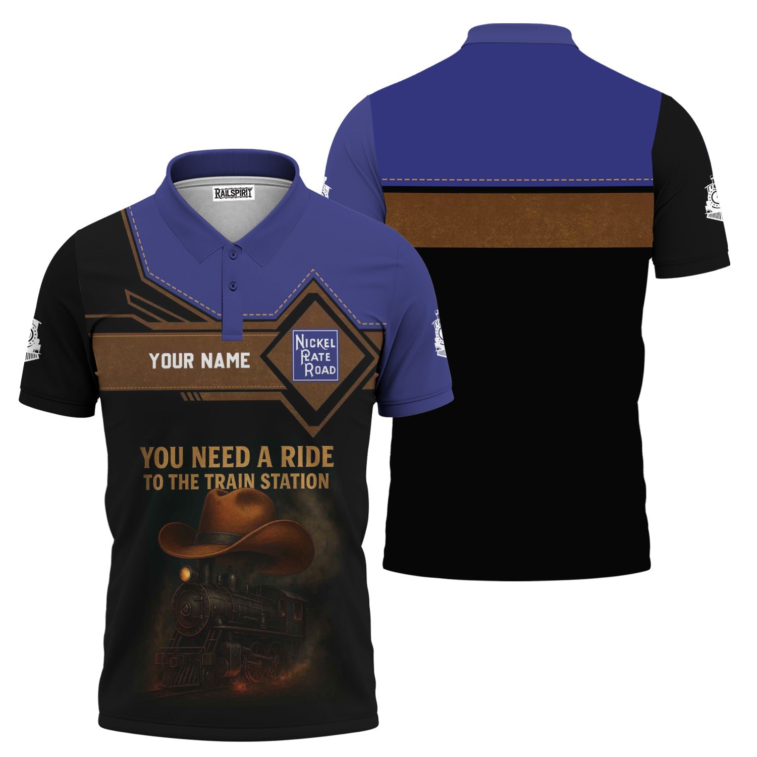 Railspirit Personalized New York, Chicago and St. Louis Railroad Polo Shirt You Need A Ride To The Train Station Nickel Plate Road Shirt