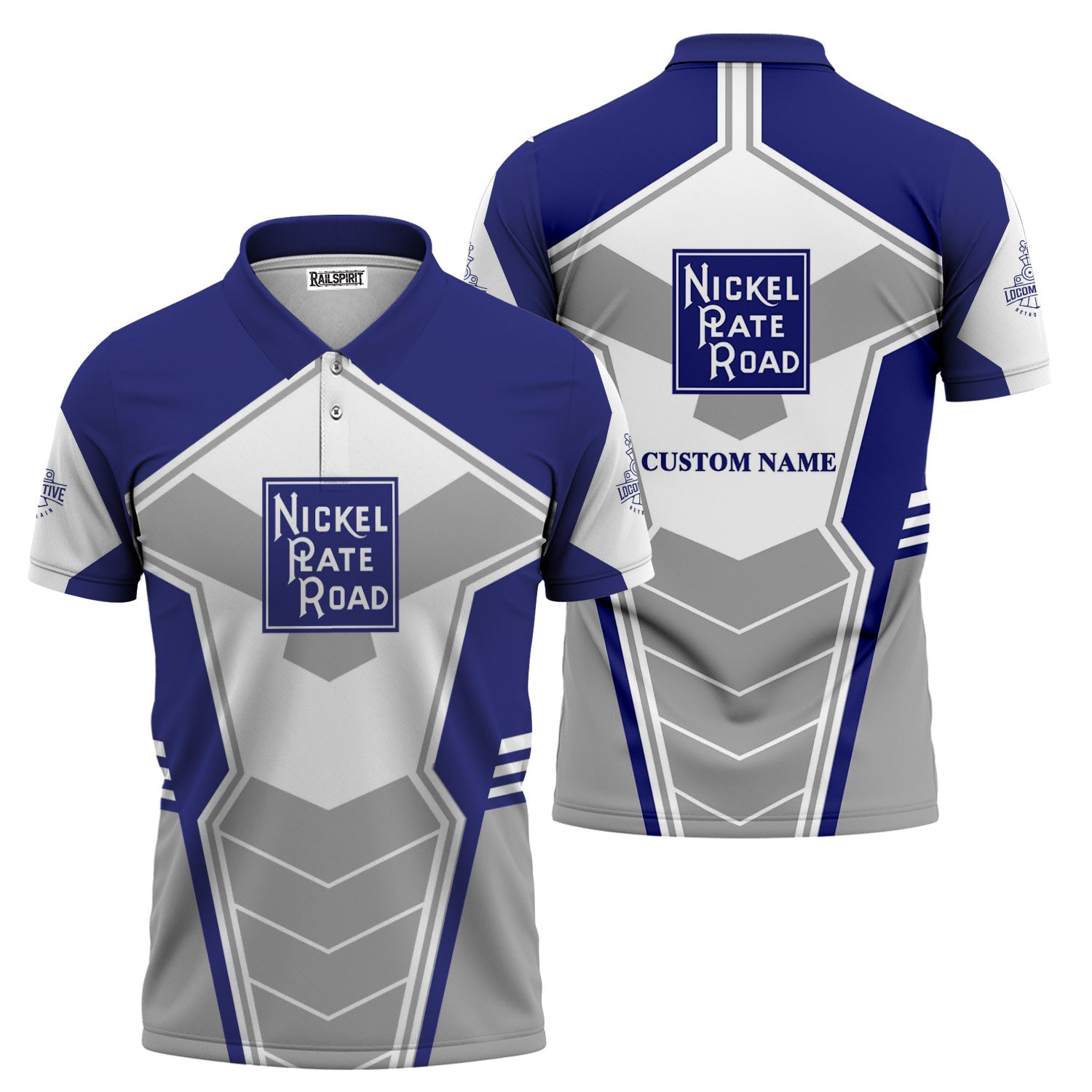 Railspirit Personalized New York, Chicago and St. Louis Railroad Polo Shirt Engine-Inspired Style Nickel Plate Road Train Shirt for Railroad Fanatic