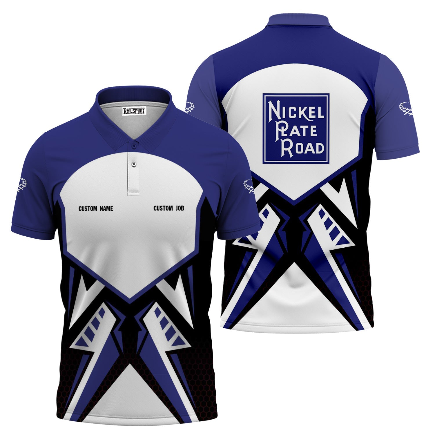 Railspirit Personalized New York, Chicago and St. Louis Railroad Polo Shirt Vibriant Style with Custom Position Nickel Plate Road Train Shirt