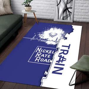 Railspirit New York, Chicago and St. Louis Railroad Area Rug Engine Heartbeat and Track Love Style Nickel Plate Road Rug Gift Idea For Train Lovers