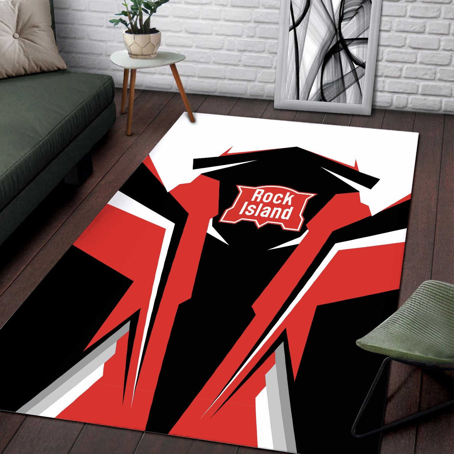 Railspirit Personalized Chicago, Rock Island and Pacific Railroad Area Rug Rock Island Railroad Strong Line Style  Train Area Rug Gift Idea For Train Lover