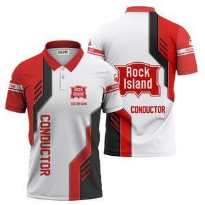 Railspirit Personalized Chicago, Rock Island and Pacific Railroad Polo Shirt Unique Railway Style with Custom Job Rock Island Railroad Train Shirt