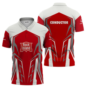 Railspirit Personalized Chicago, Rock Island and Pacific Railroad Polo Shirt Futuristic Design with Custom Job Rock Island Railroad Train Shirt
