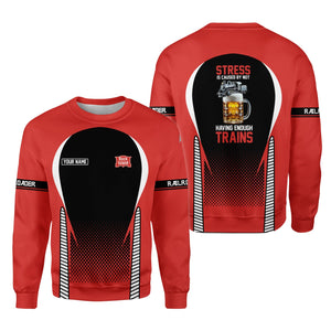 Railspirit Personalized Chicago, Rock Island and Pacific Railroad Sweatshirt Stress Is Caused By Not Having Enough Trains Rock Island Railroad Shirt All Over Print Shirt