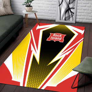 Railspirit Chicago, Rock Island and Pacific Railroad Area Rug Lightning Graphic Style Rock Island Railroad Rug Gift Idea For Train Lover