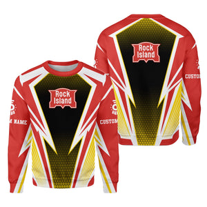 Railspirit Personalized Chicago, Rock Island and Pacific Railroad Sweatshirt Lightning Graphic Style Rock Island Railroad Shirt