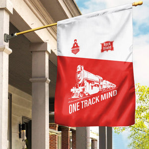 Railspirit Personalized Chicago, Rock Island and Pacific Railroad Garden Flag One Track Mind Rock Island Railroad Flag Gift Idea For Train Lover