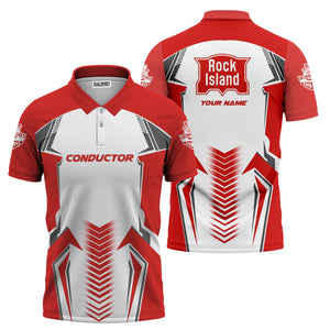 Railspirit Personalized Chicago, Rock Island and Pacific Railroad Polo Shirt Standout Style with Custom Position Rock Island Railroad Train Shirt