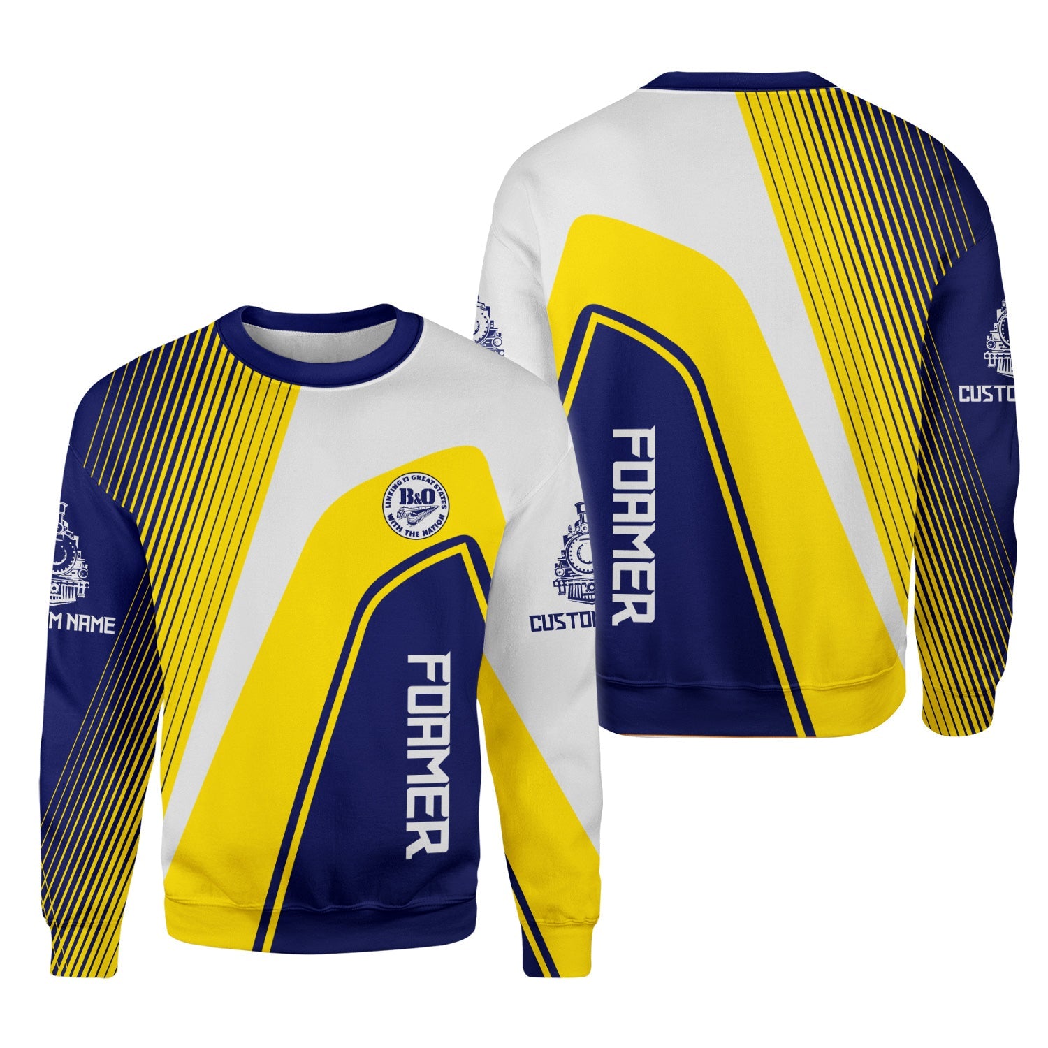 Railspirit Personalized B&O Great States Railroad Sweatshirt Vibrant Striking Style Shirt For Rail Enthusiasts