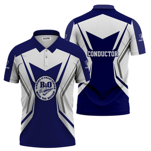 Railspirit Personalized B&O Great States Railroad Polo Shirt Unique Style with Custom Job Train Shirt