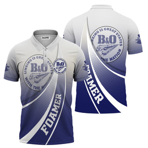 Railspirit Personalized B&O Great States Railroad Polo Shirt Railway-Themed Style Shirt Gift Idea For Trainspotter