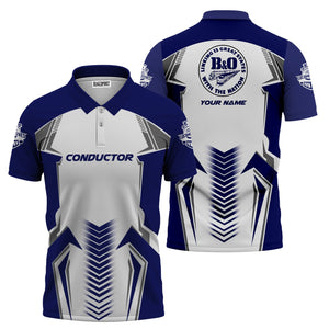 Railspirit Personalized B&O Great States Railroad Polo Shirt Standout Style with Custom Position Train Shirt