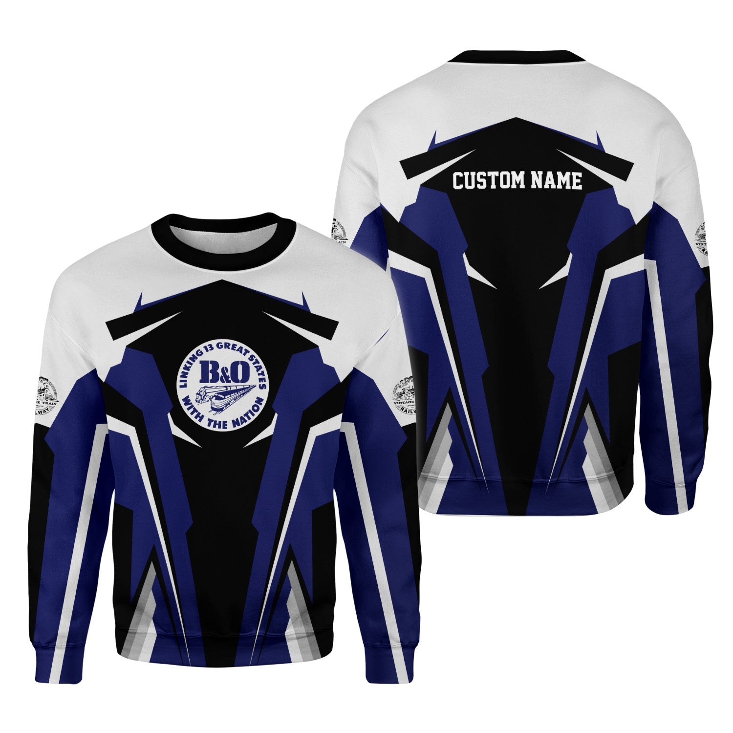 Railspirit Personalized B&O Great States Railroad Sweatshirt Strong Line Style Train Unisex Shirt All Over Print