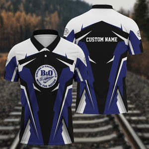 Railspirit Personalized B&O Great States Railroad Polo Shirt Strong Line Style Train Unisex Shirt All Over Print