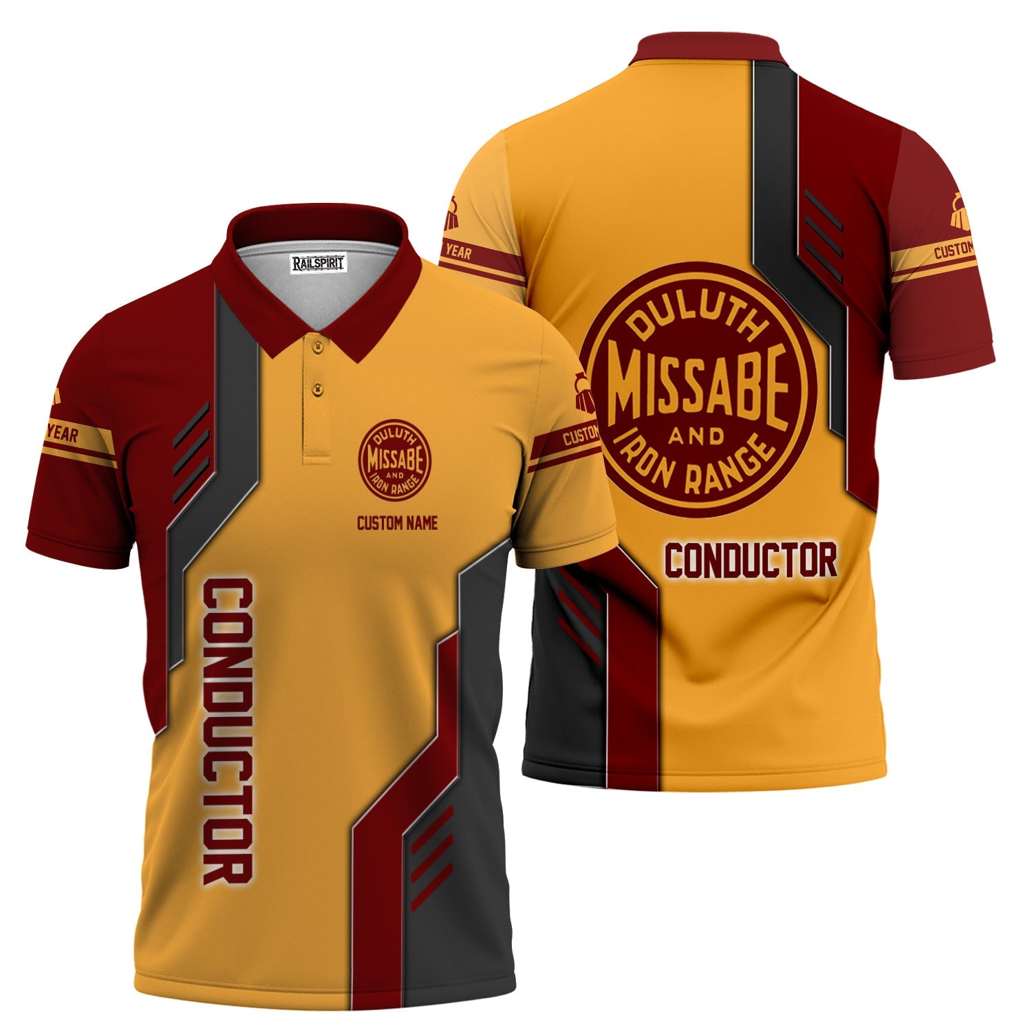 Railspirit Personalized Duluth, Missabe, & Iron Range Railroad Polo Shirt Unique Railway Style with Custom Job Train Shirt