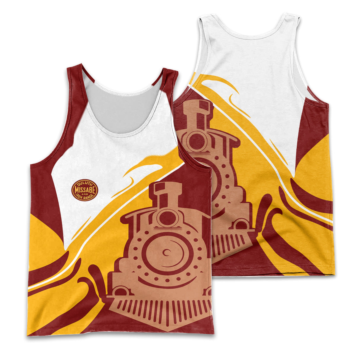 Railspirit Personalized Duluth, Missabe, & Iron Range Railroad Men Tank Top Flame-Inspired Style Shirt Gift Idea For Train Lovers