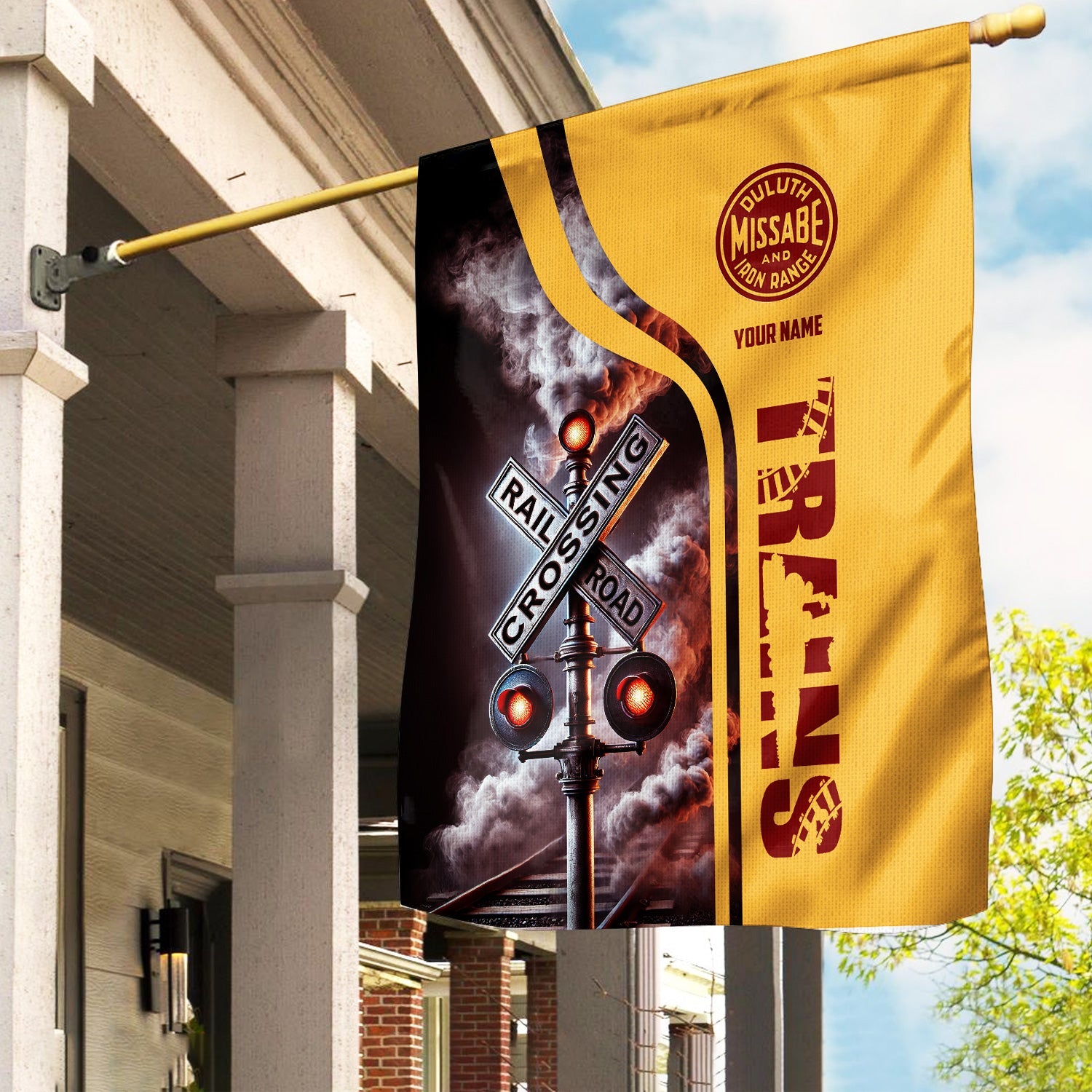 Railspirit Personalized Duluth, Missabe, & Iron Range Railroad Garden Flag Railroad Crossing Sign Flag All Over Print