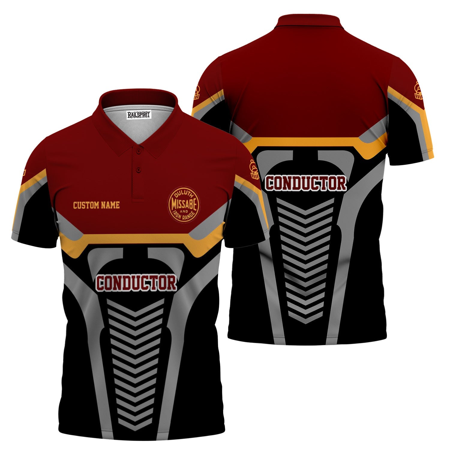 Railspirit Personalized Duluth, Missabe, & Iron Range Railroad Polo Shirt Track-Inspired with Custom Job Position Train Shirt