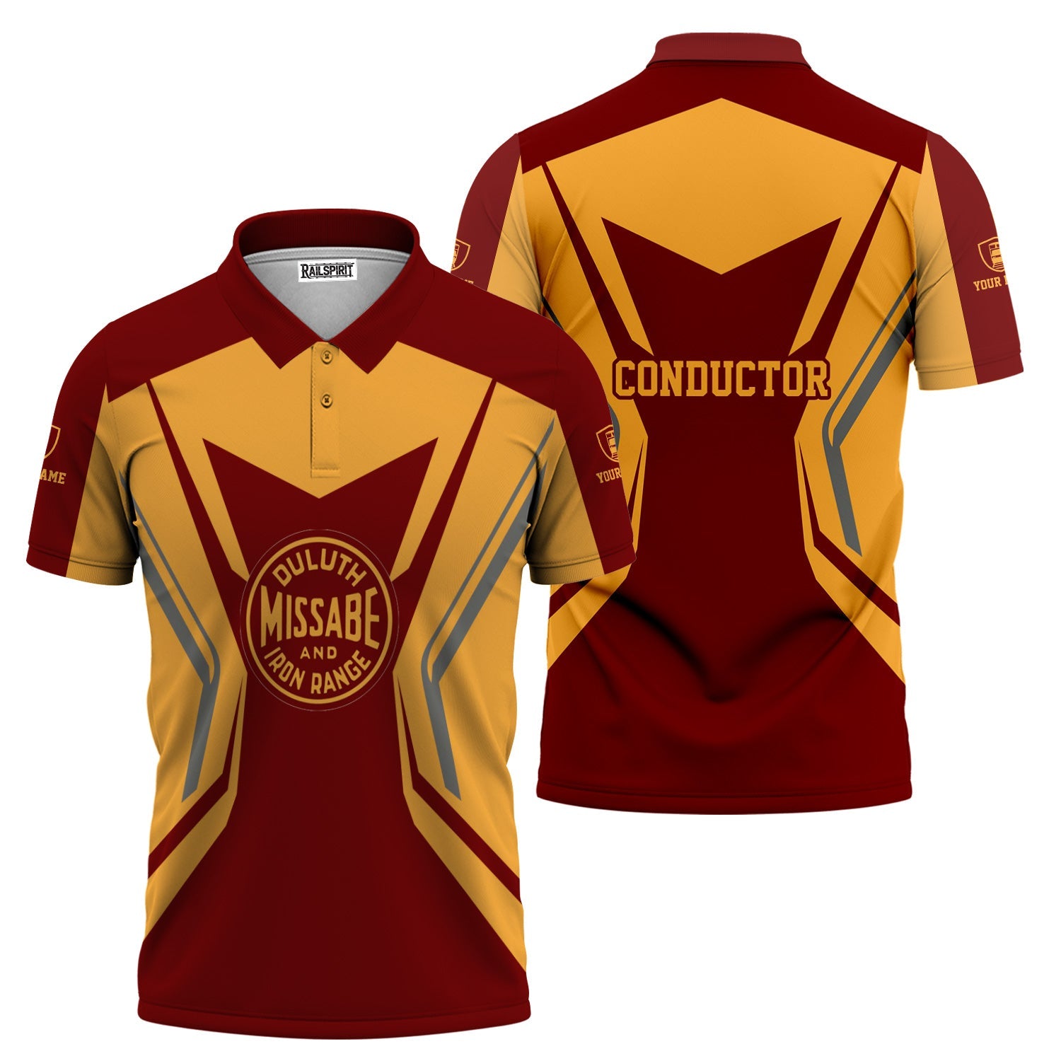 Railspirit Personalized Duluth, Missabe, & Iron Range Railroad Polo Shirt Unique Style with Custom Job Train Shirt