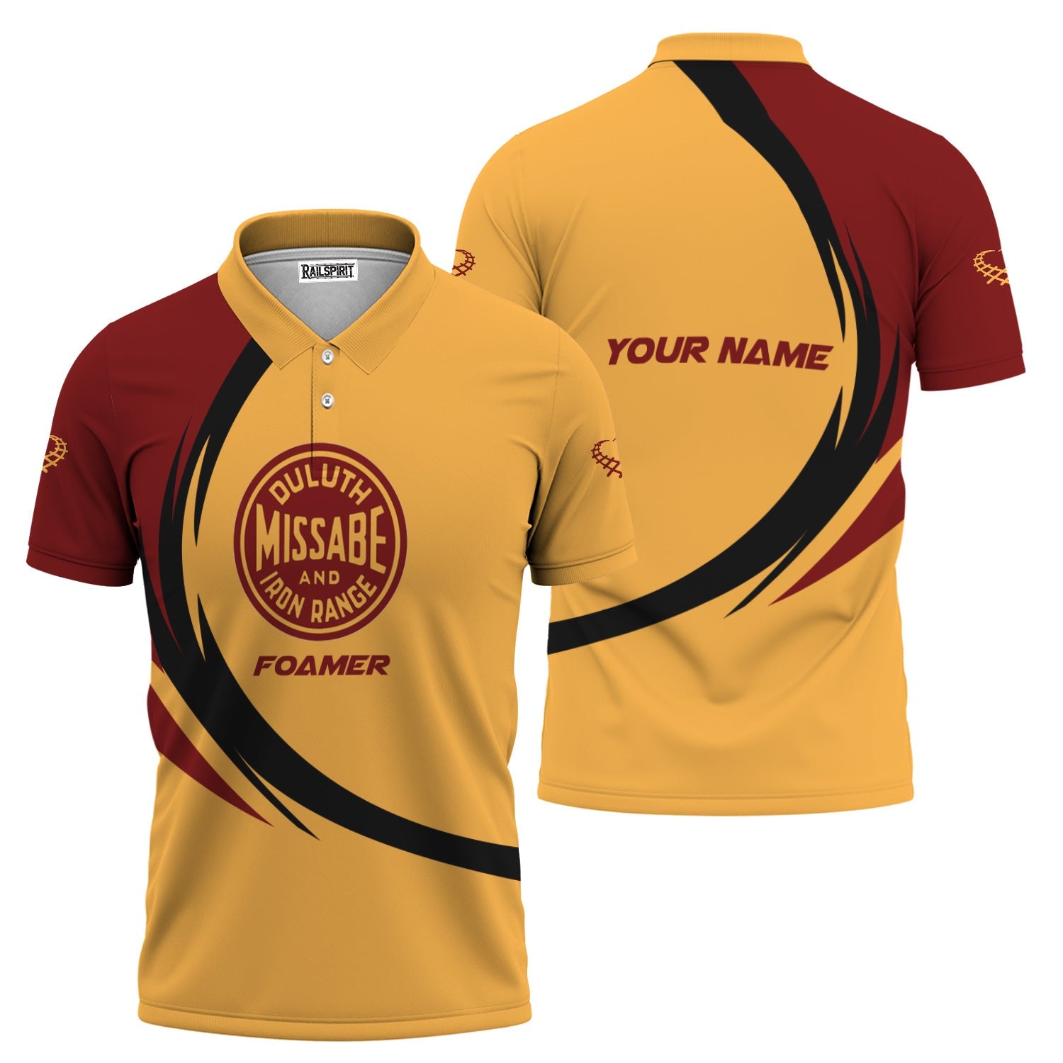 Railspirit Personalized Duluth, Missabe, & Iron Range Railroad Polo Shirt Unique Graphic Style Shirt For Train Enthusiasts