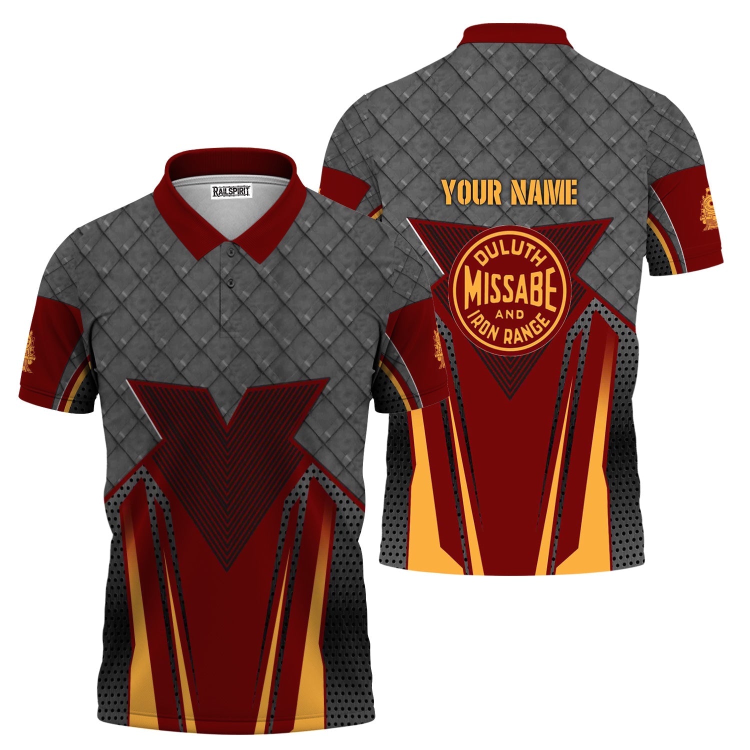 Railspirit Personalized Duluth, Missabe, & Iron Range Railroad Polo Shirt Rugged Steel Vibes Train Shirt All Over Print