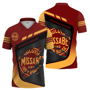 Railspirit Personalized Duluth, Missabe, & Iron Range Railroad Polo Shirt Ripped Texture Style Train Shirt For Railroad Fanatic