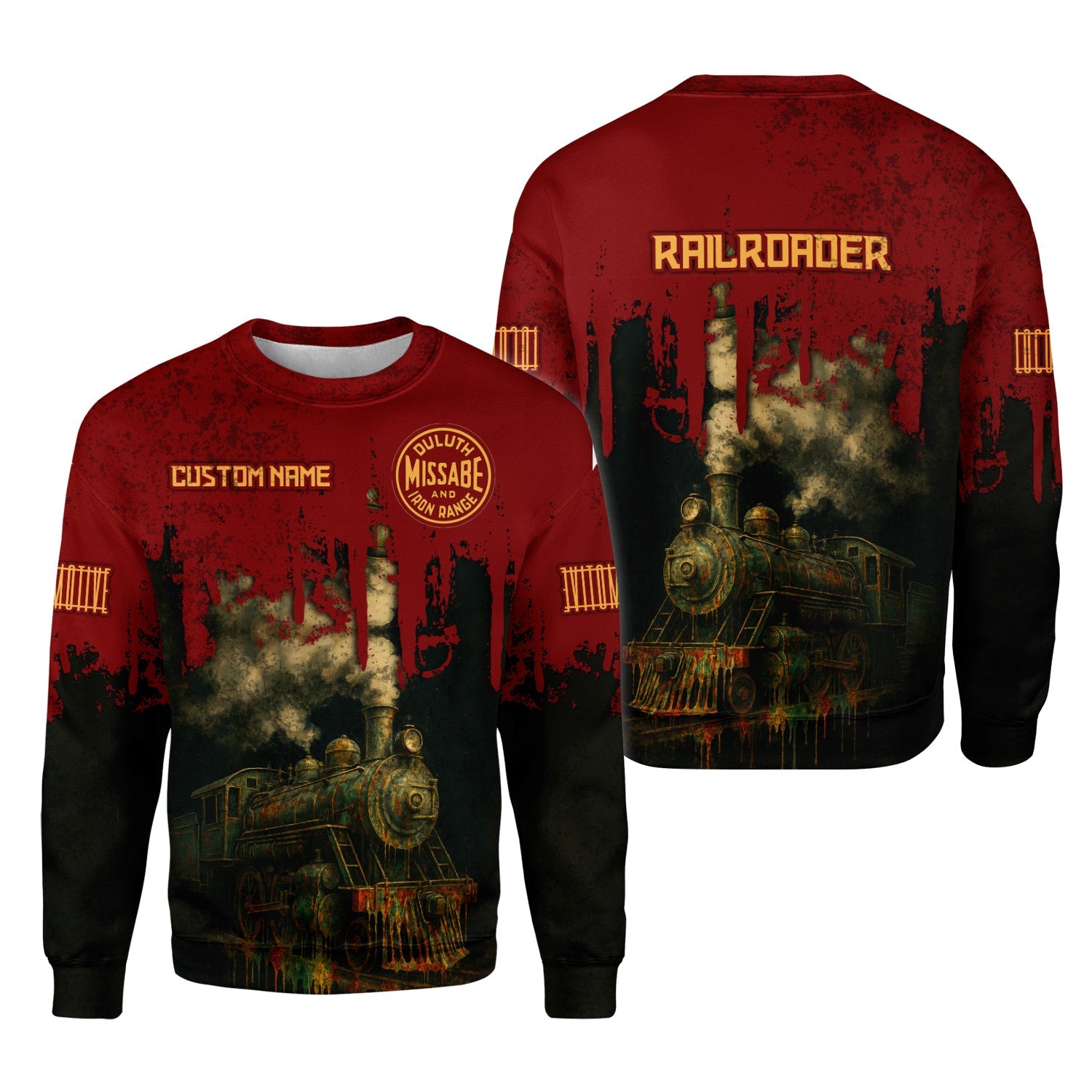 Railspirit Personalized Duluth, Missabe, & Iron Range Railroad Sweatshirt Vintage Train Art Style Shirt For Locomotive Fans